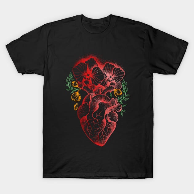 The Colorful Heart And The Nature T-Shirt by MythicalWorld